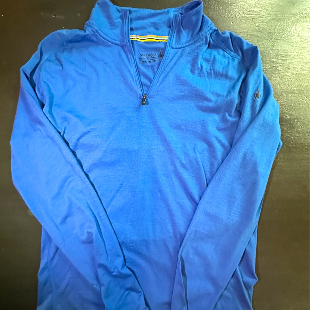 Smartwool Classic Quarter Zip Baselayer—Royal Blue—Mens Small